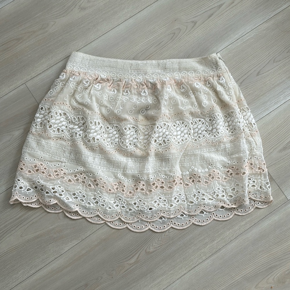 💕NWT💕 Loveshackfancy Vimisa Embroidered Eyelet Mini Skirt